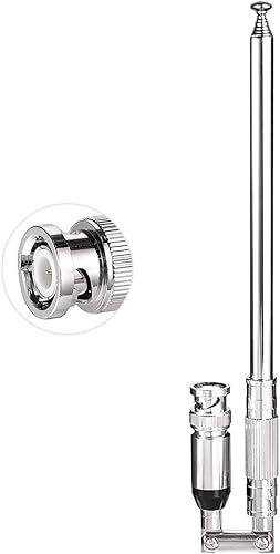 Miniatura 9 de Bingfu Antena de escáner de policía de 20 a 1300 MHz, 8 secciones, telescópica BNC macho jamón, antena de radio de mano, CB de mano, paquete de 2