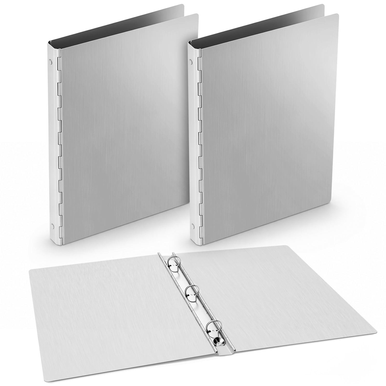 ReliThick Ringbuch aus Aluminiumlegierung, 3 Ringe, 2,5 cm Rückenbreite, Metallordner für Büroordner, 32,6 x 23,6 cm, 2 Stück