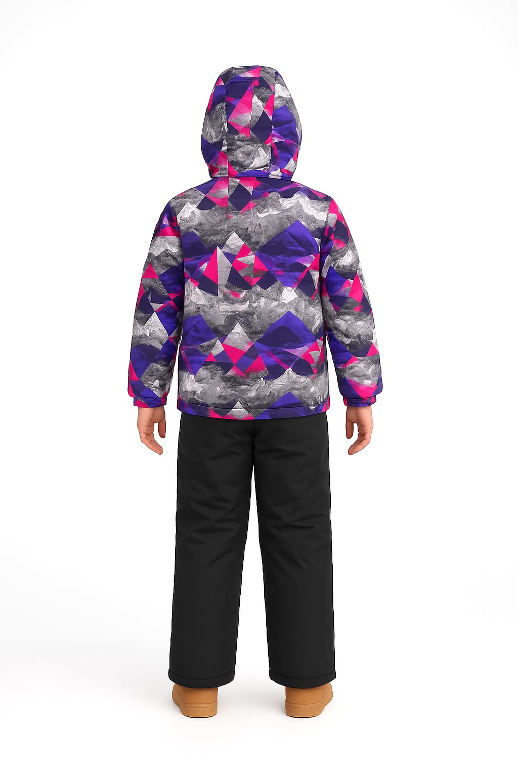 Kinder Schneeanzug, Winter Skianzug Set, Zweiteiler mit Skijacke und Skihose, Blau, Camouflage Muster, Schneedicht, Verdickt mit Futter, für Mädchen/Jungen, Gr.128-152