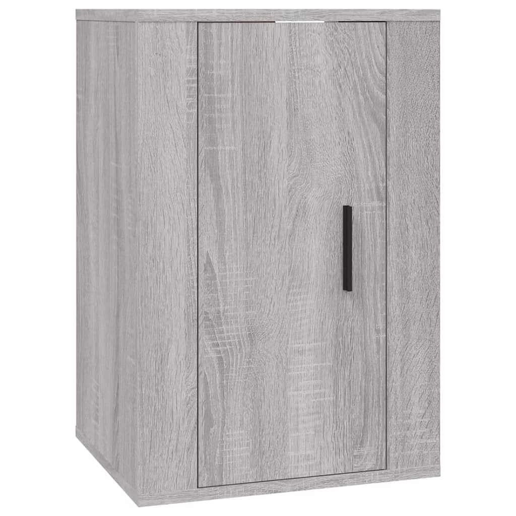 3-TLG. TV-Schrank-Set Grau Sonoma Holzwerkstoff, Wandmontage, Modernes Media-Center für Wohnzimmer, Robust & Stabil