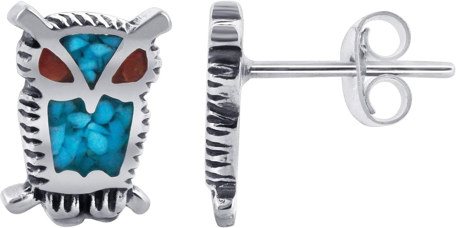 .925 Sterling Silver Southwestern Style Stud Earrings