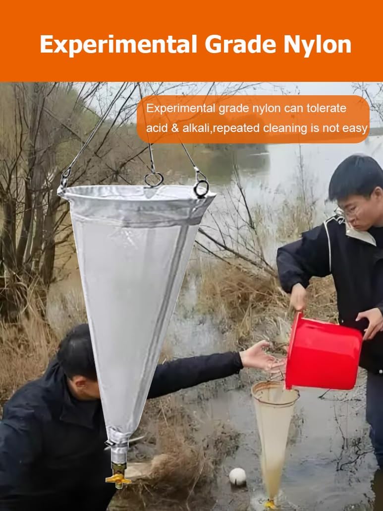 Red de plancton para el muestreo de zooplancton y protozoos, Red de Nailon de 5 Metros con Malla de 112 μm para océanos, Lagos y embalses: Herramienta de investigación Ideal para la biología