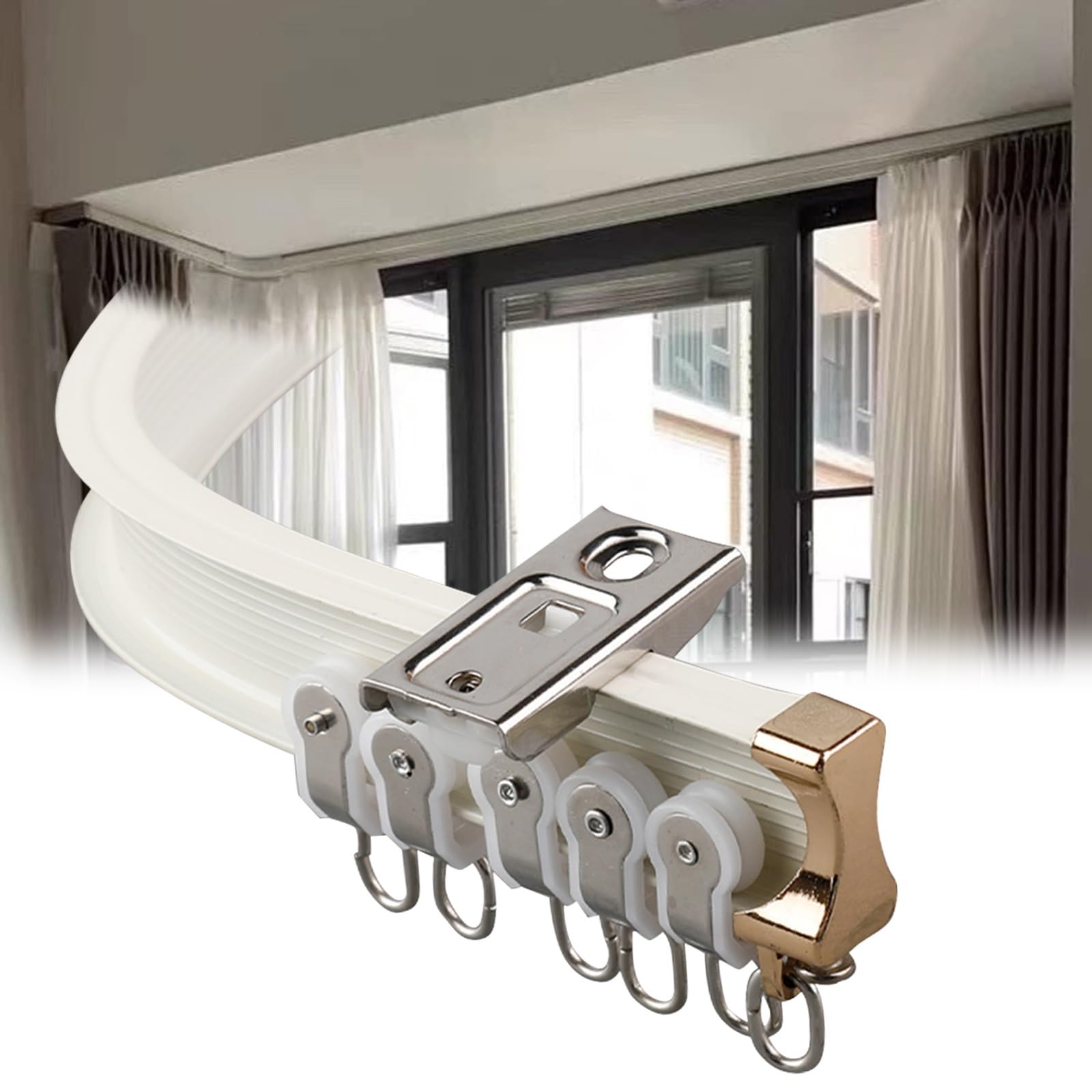 Barres de douche incurvées Ra100 660 cm réglables courbées/droites idéales pour les séparateurs de pièce L/U SD et les intimités