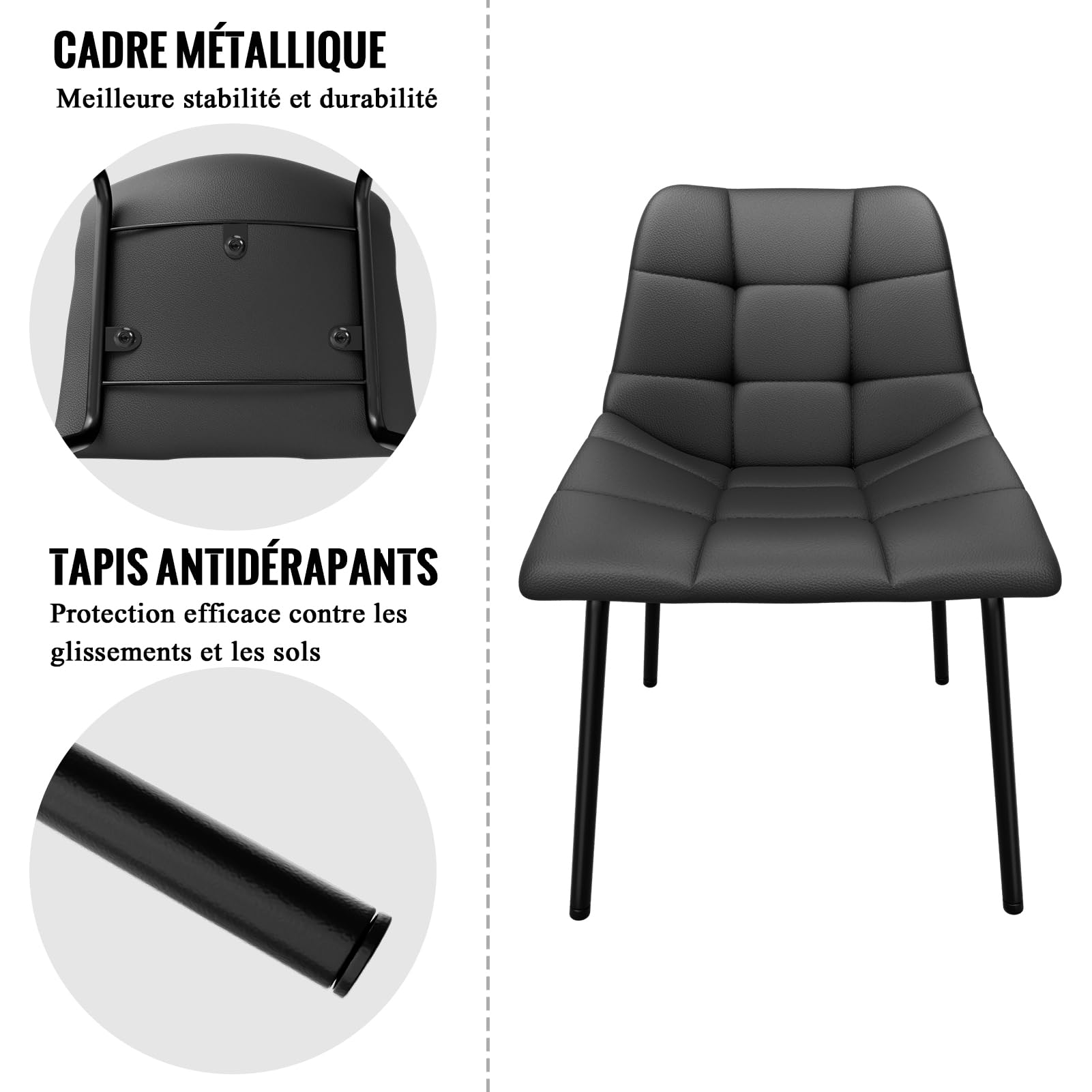 Set di 6 sedie da pranzo in stile scandinavo con schienale alto e gambe in metallo, eleganti mobili da cucina e soggiorno per un'elegante esperienza culinaria