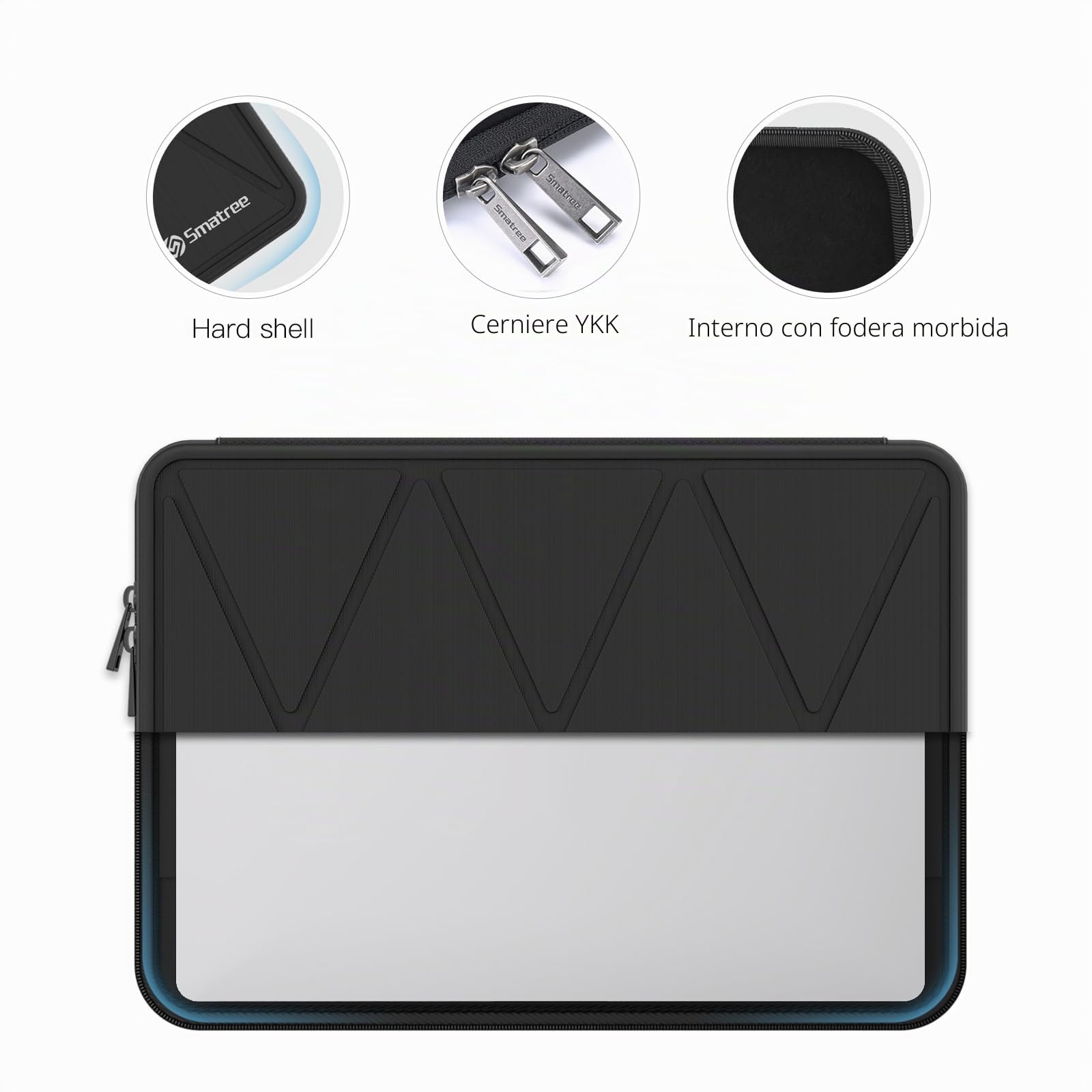 Smatree 15" custodia rigida per laptop per 15" Macbook Air M4 2025,Apple 2023 MacBook Air M2 15,3", compatibile con 15,6" Samsung Galaxy Book 2 Pro 360 borsa, Dell XPS 15 Custodia per notebook