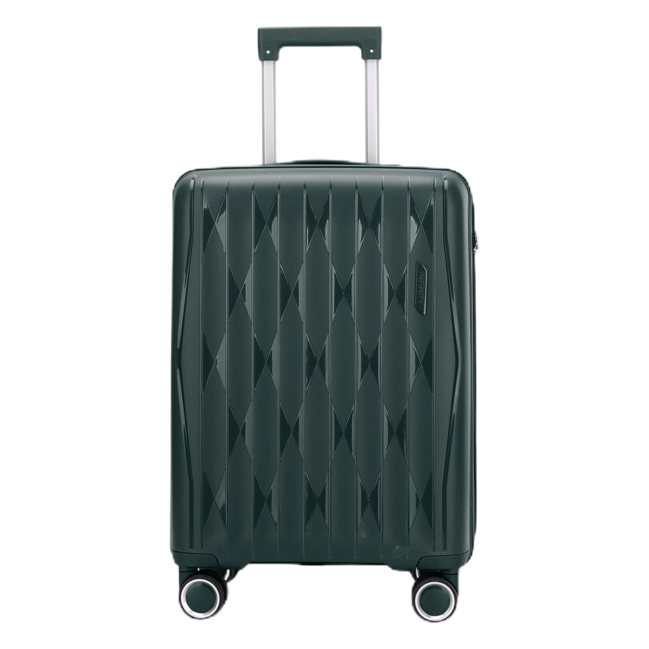 Infinity Zestawy bagażowe twarda skorupa lekki wózek z polipropylenu walizka podróżna kabina torby wakacyjne walizka, ZIELONY, S(55cm 40L), Bagaż podręczny