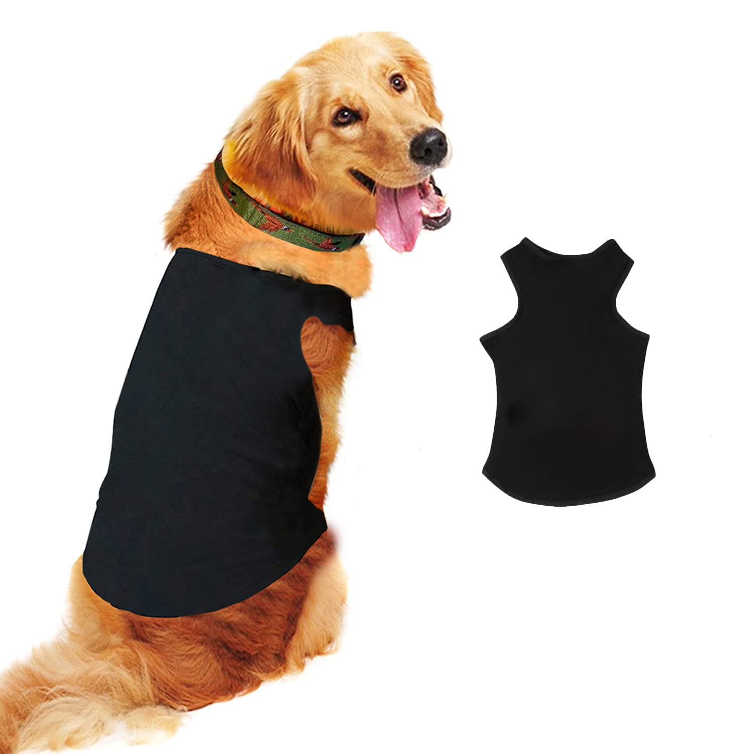 Sage Square Comfort Cotton Dog T-Shirt, Sleeveless Vest for Dog Clothes, Puppy Tank Top Fashion Apparel (Black) (XXXLarge - 30inches, Black) (B09SCYFXYF) Amazon Price History, Amazon Price Tracker