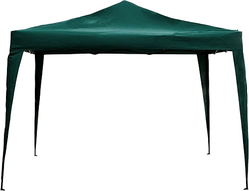 Cenador de toldo desplegable verde de 10 x 10 pies para exteriores
