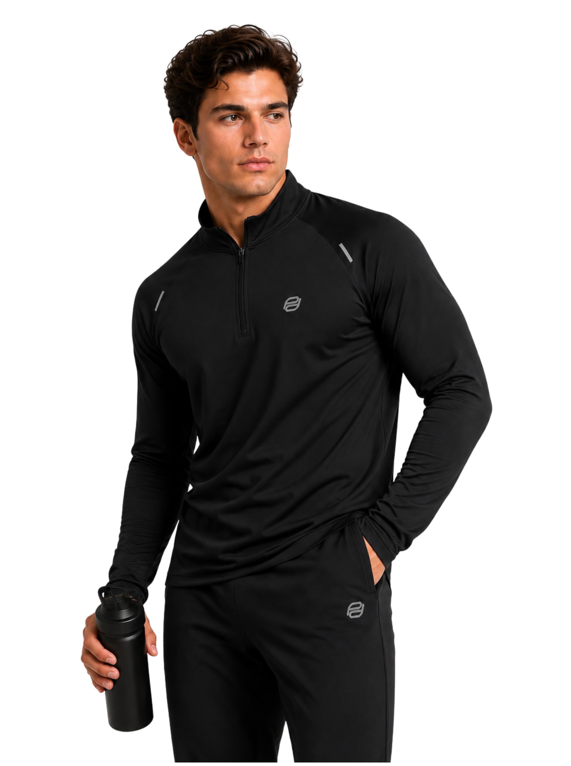 PUMP'D Men's Half Zipper Synthetic T-Shirt | Mock Neck | Moisture-Wicking, Quick-Dry Fabric | Ideal for Biking, Riding & Outdoor Activities-picture-16