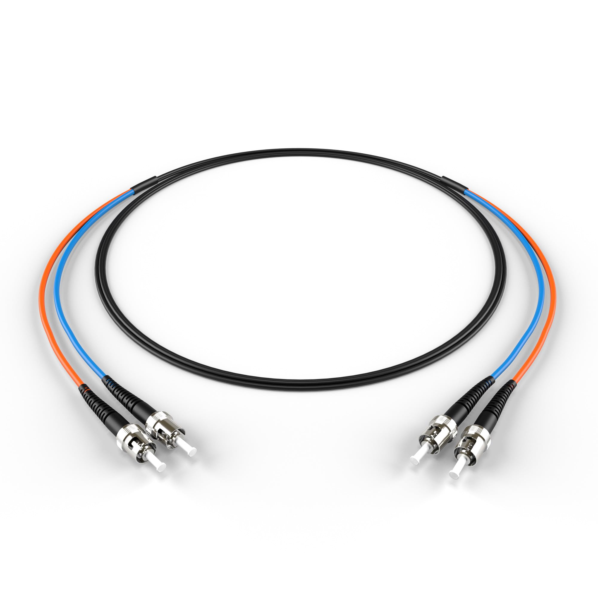 FCD ST ST OM2 Indoor/Outdoor Fiber Optic Patch Cable – 10Gb/40Gb/100Gb Corning Glass | 3.0m (9.8ft) | Water-Resistant, UV-Resistant for Data Centers,