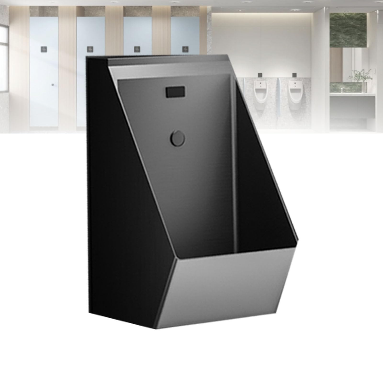Urinario automático de Acero Inoxidable 304 con Sensor: Sistema de Descarga sin Contacto para Montaje en Pared, Ideal para la higiene en baños comerci，Black