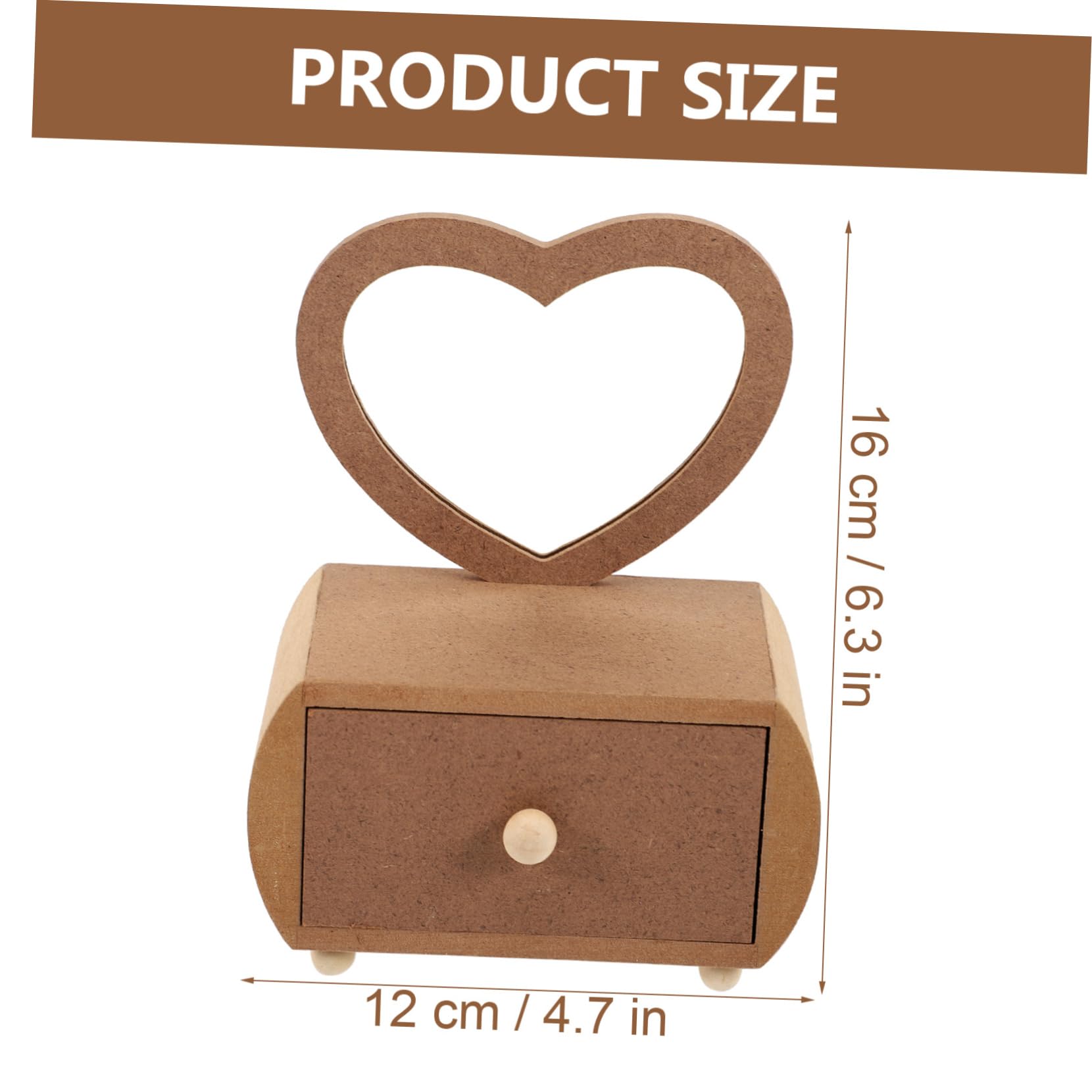 CONGARTENO Natural Wood Love Dressing Table Mini Vanity Storage Diy Craft Table for Boys and Girls
