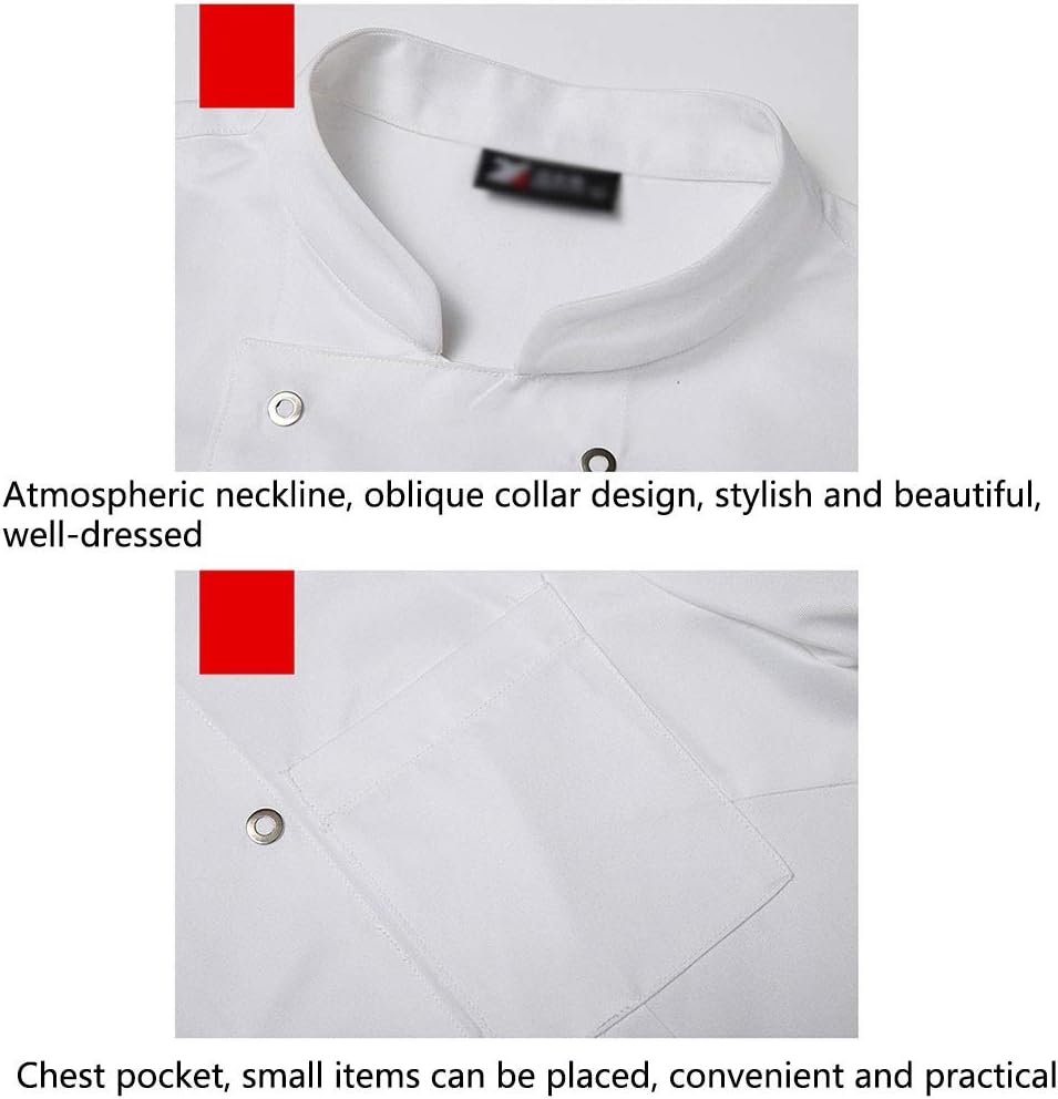 Mesh Chef Coat Jacket Uniform Short Sleeve Men Cool Vent Kitchen Shirt Pocket
