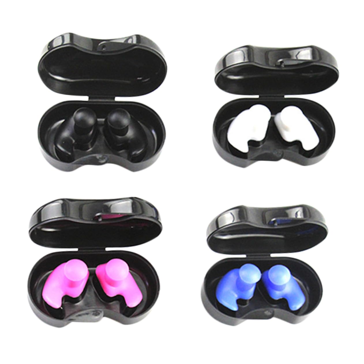 KOMBIUDA 4 Pairs Silicone Waterproof Ear Plugs for Kids Adults Swimming Earplugs for Diving Bathing Surfing