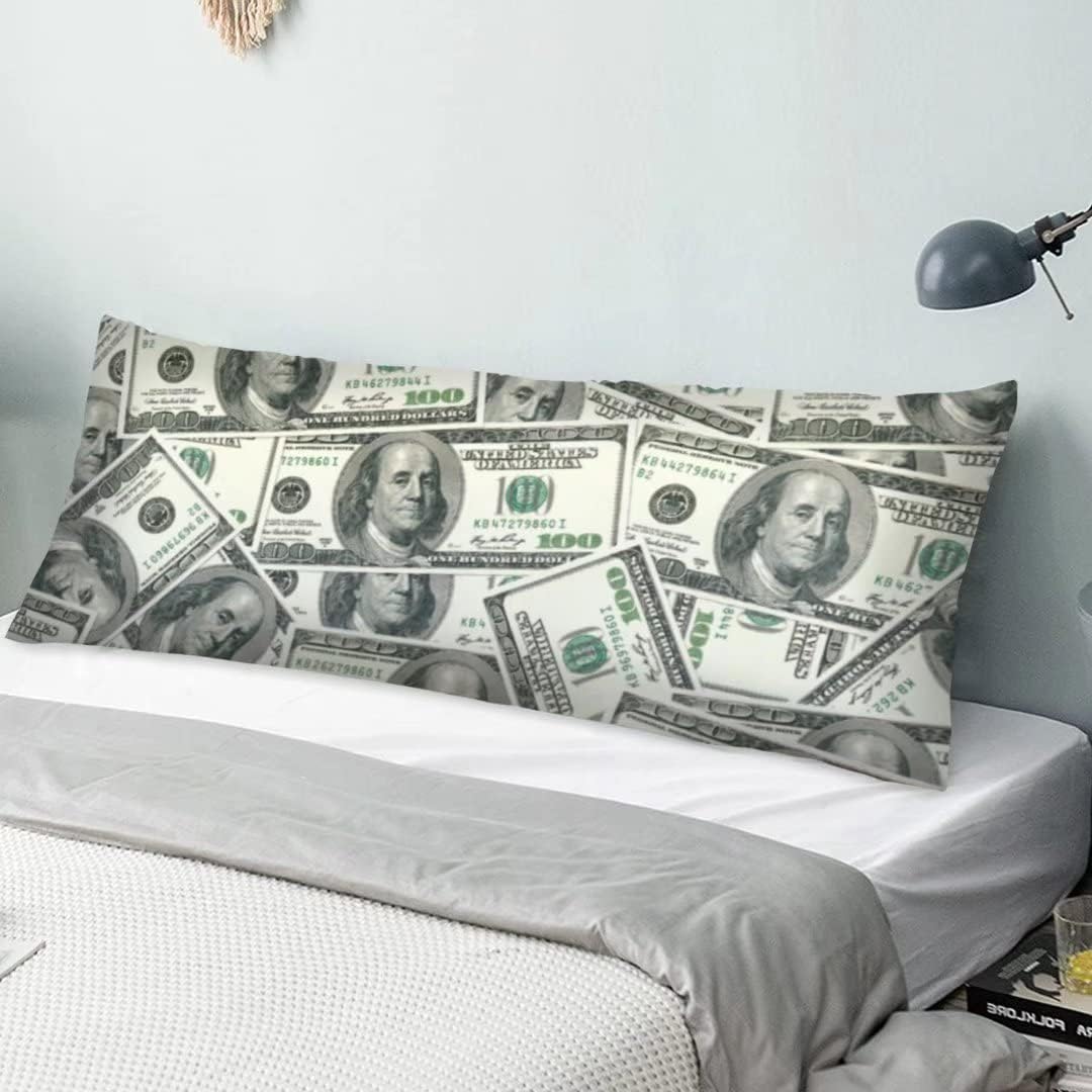 100 Dollar Bills Body Pillow Cover Funny USA Cash Current