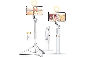 Selfie Stick Tripod with Wireless Remote and LED Fill Light for iPhone 11 Pro Max