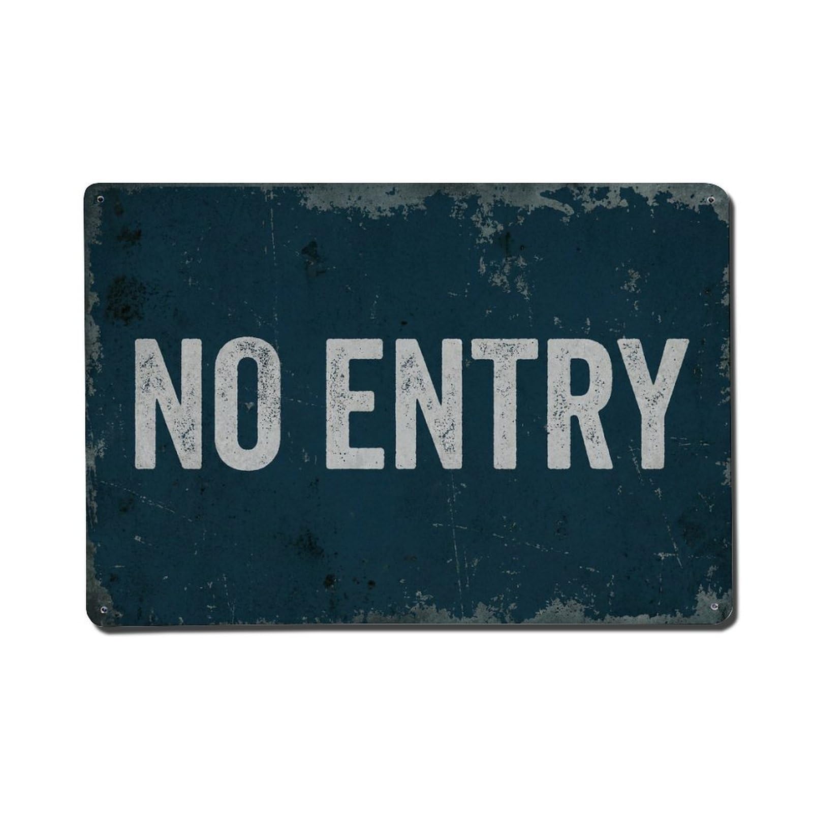 Vintage No Entry Metal Tin Sign