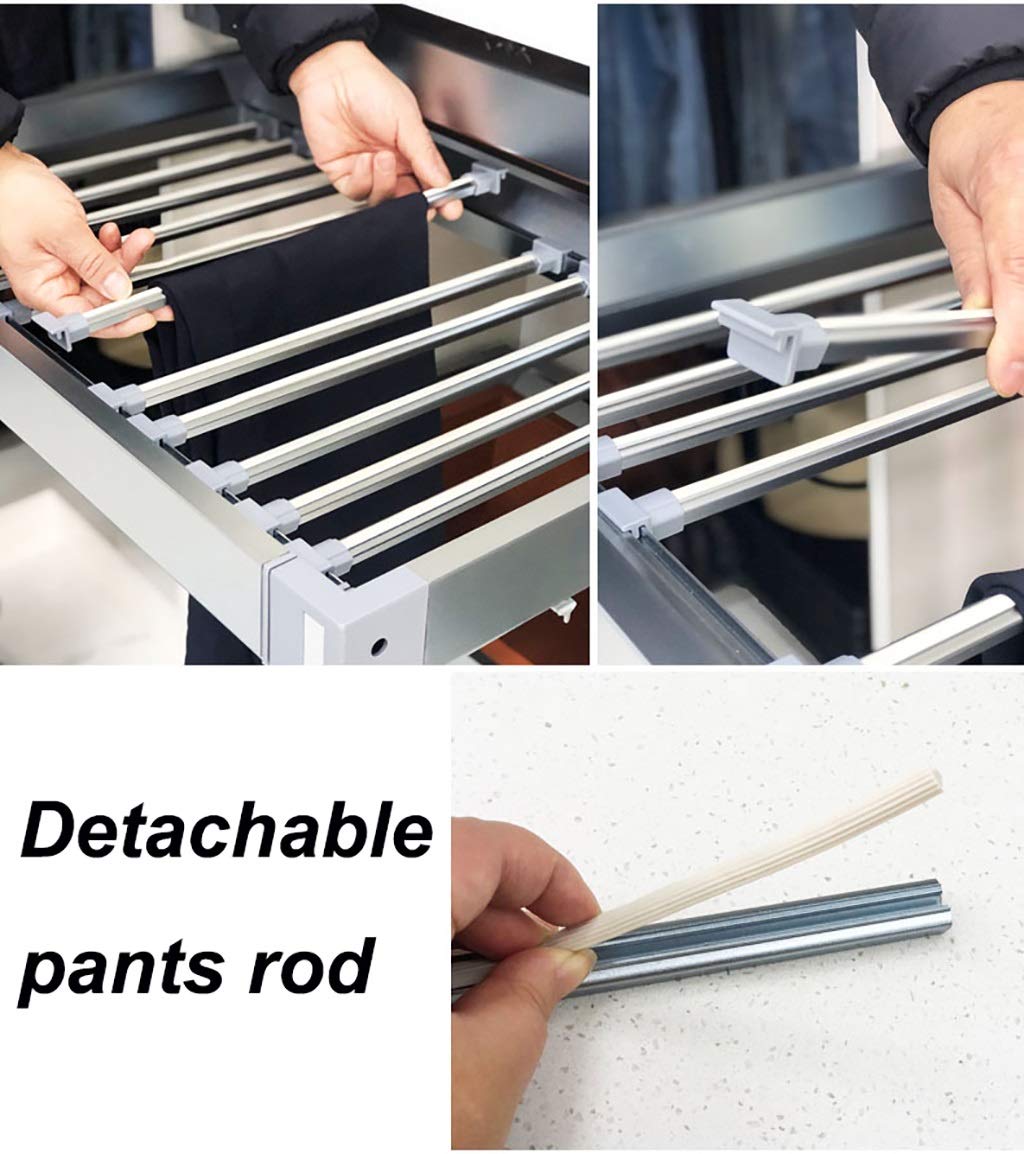 ZYFA Barra Appendiabiti Estraibile Estensibile, Porta Pantaloni per Armadio Estraibile,Estensibile,Armadio appendiabitiporta Pantaloni per Armadio