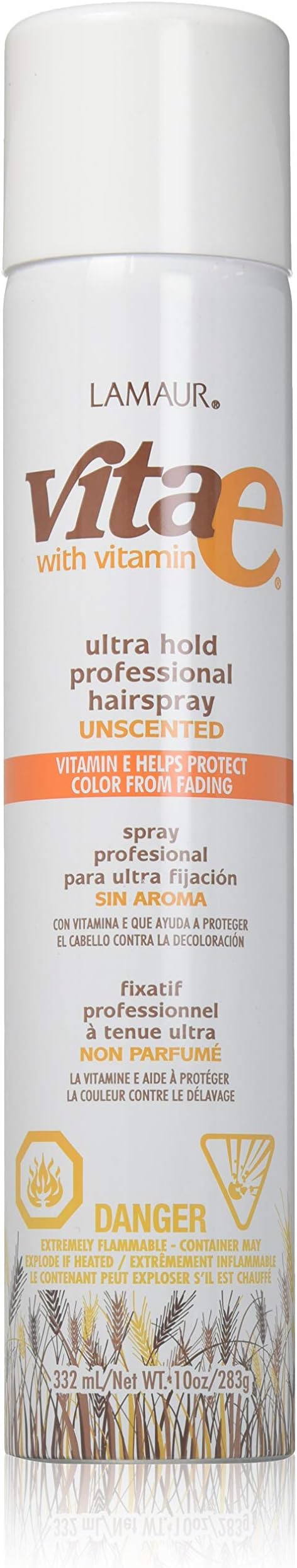 Lamaur Vita-e Ultra Hold Professional Hairspray Unscented 55% VOC 10 oz (3 pack)