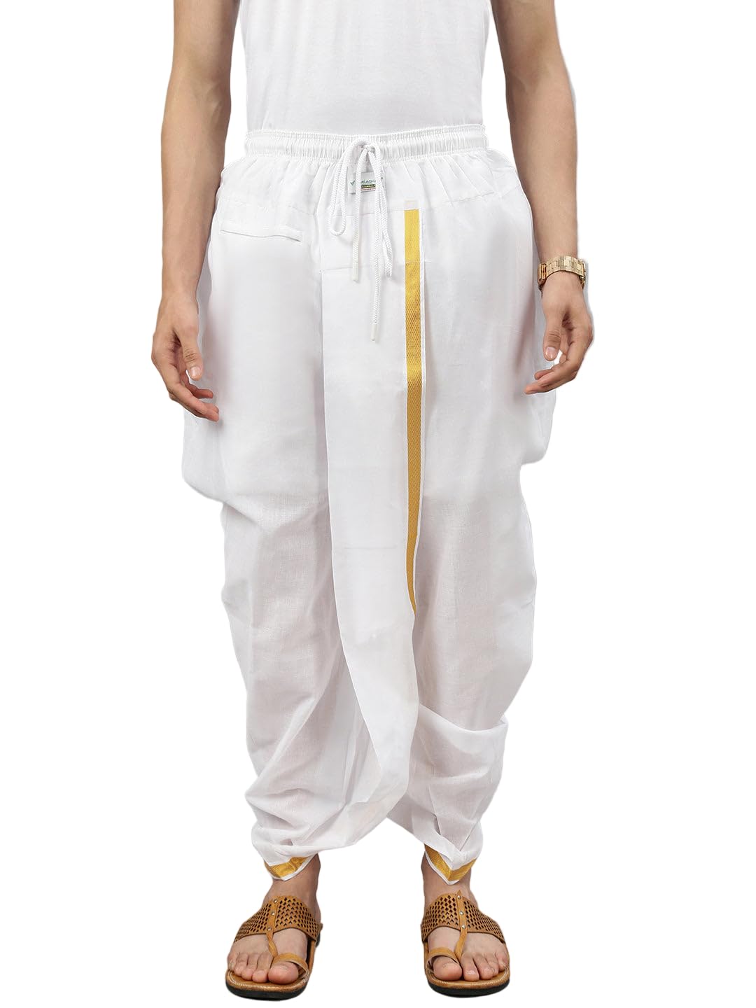 Readymade Panchakacham for Men| Traditional South Indian Wear | Easy-to-Drape Traditional South Indian Veshti for Ceremonies-image-43