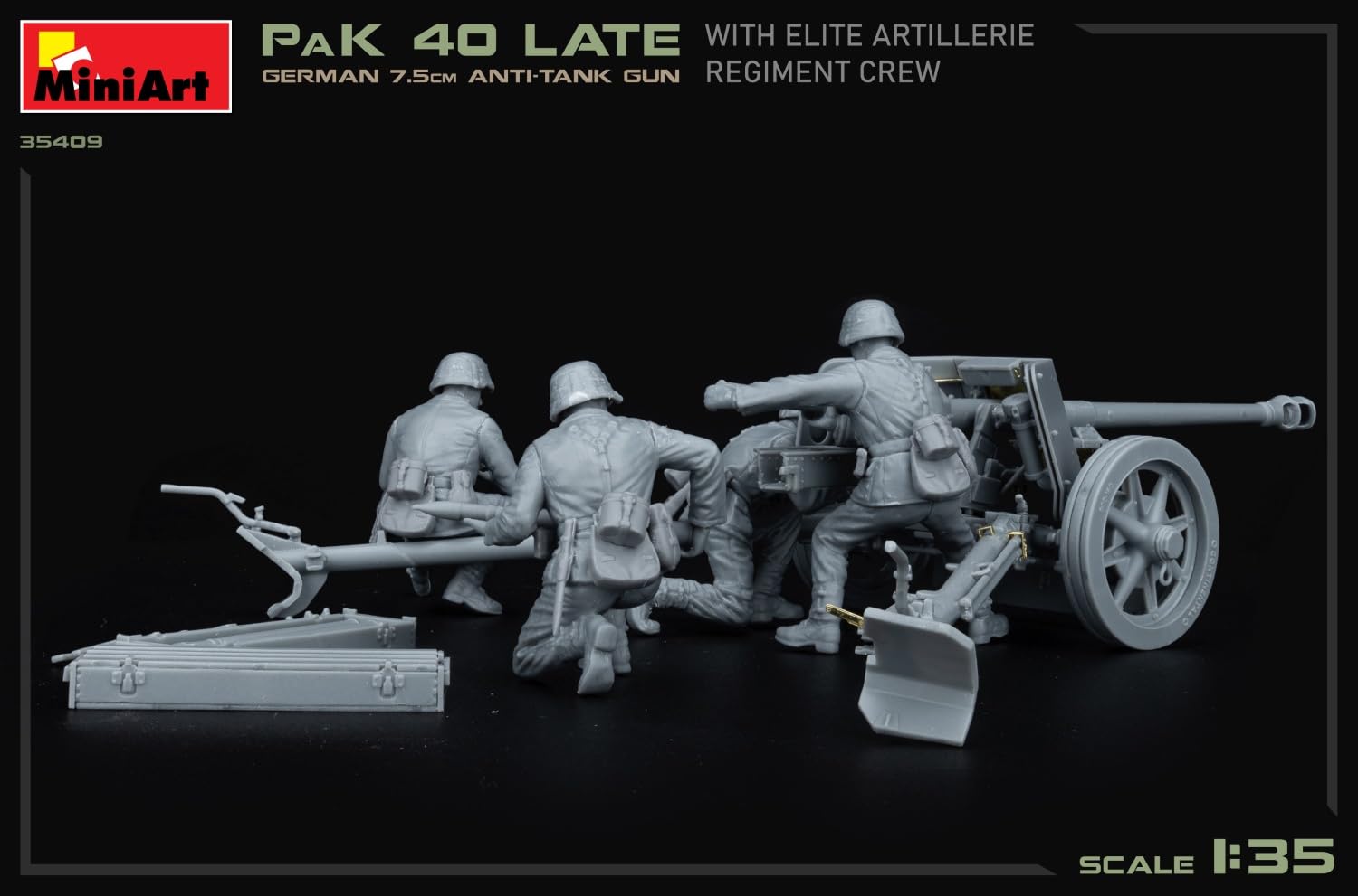 Amazon | ミニアート 1/35 ドイツ 7.5cm 対戦車砲 PaK 40 後期型 精鋭