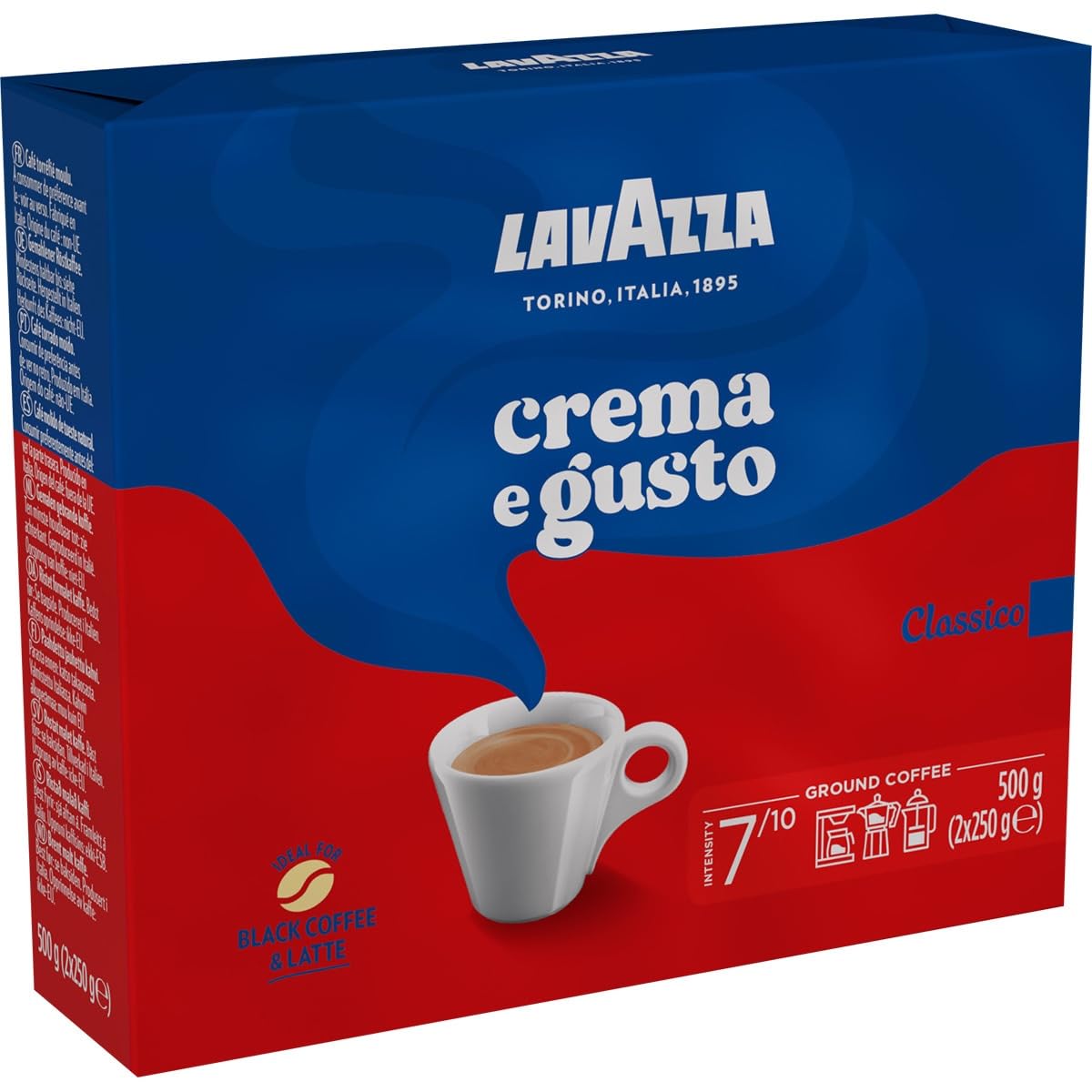 Lavazza Caffè Macinato Crema e Gusto Classico, 2 x 250g