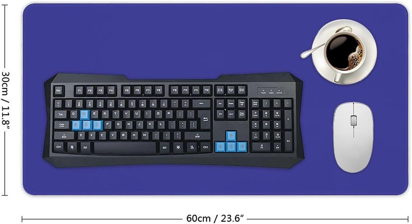 Desk Pad Large Mouse Pads, Purple Blue (Solid Color) Desk Mat for Computer Laptop & Gaming Desk Mousepad Writing Mat for Gamer,Office & Home 12 x 24inch