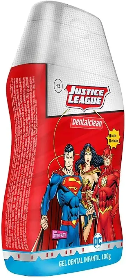Gel Dental Infantil Liga da Justiça Sem Flúor Dentalclean 100g