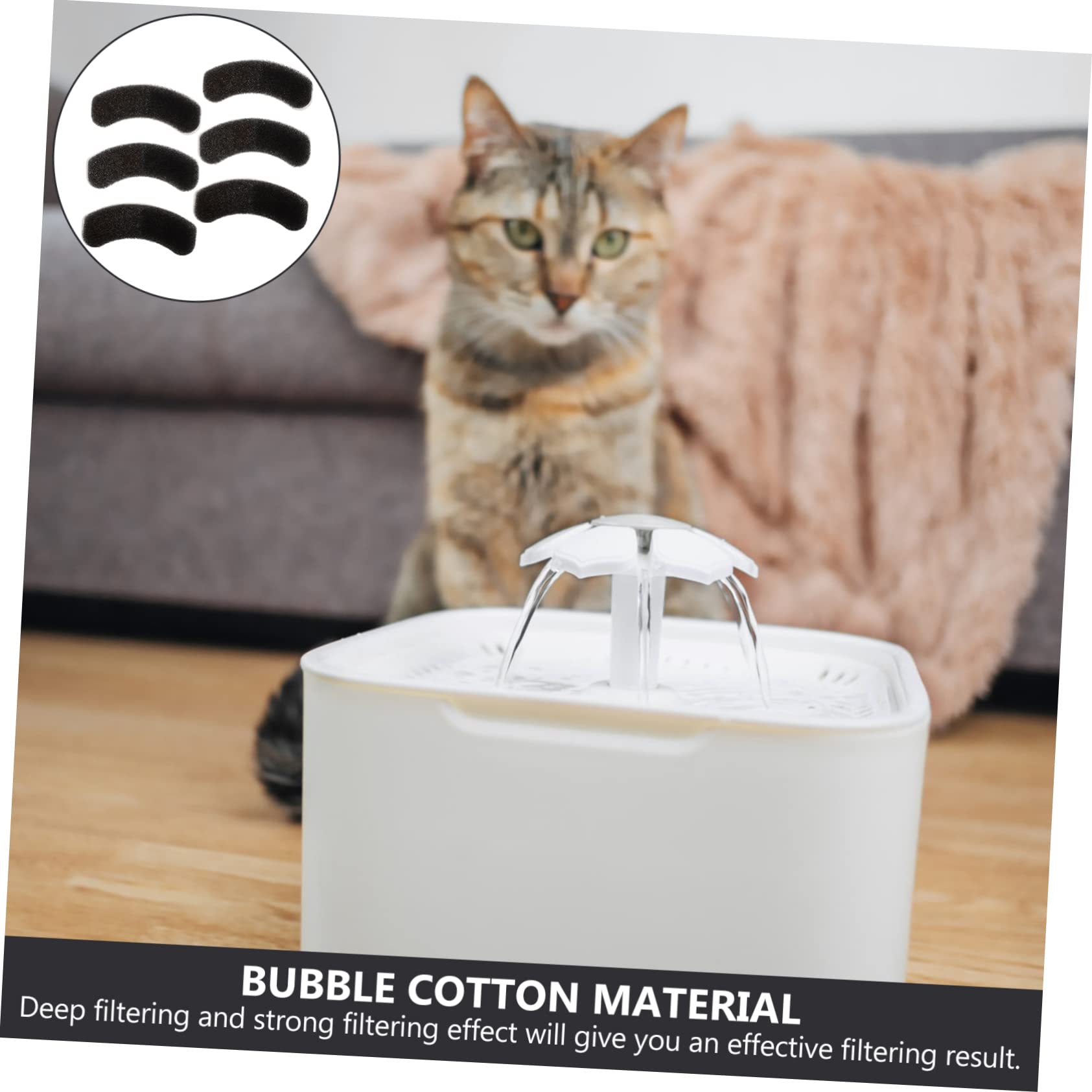 DOITOOL 30piezas Filtros para Bebedero De Mascotas Gomas De Filtración para Fuente De Agua De Perros y Gatos Filtración Eficaz y Prevención De Obstrucciones Material