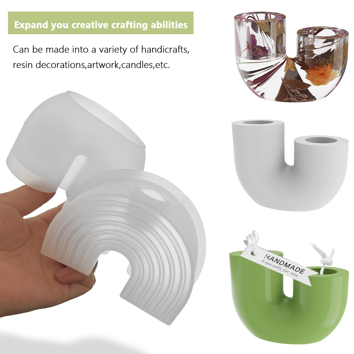 worien 2 PièCes Pot de Bougie Moule en Silicone Ovale Ciment Plâtre Pot de Fleur Moule BoîTe de Cire en BéTon Moule de Plateau de Bougie