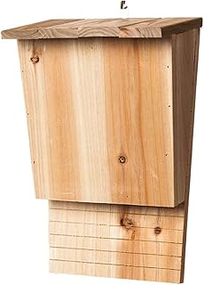 Outdoor Wooden Bat Box Hanging Bat Box, Natural Wooden Bat Shelter with Roof, Bat Box House Shelter Nest Box Nest Box Nest Box 24 x 8.5 x 9.5 cm