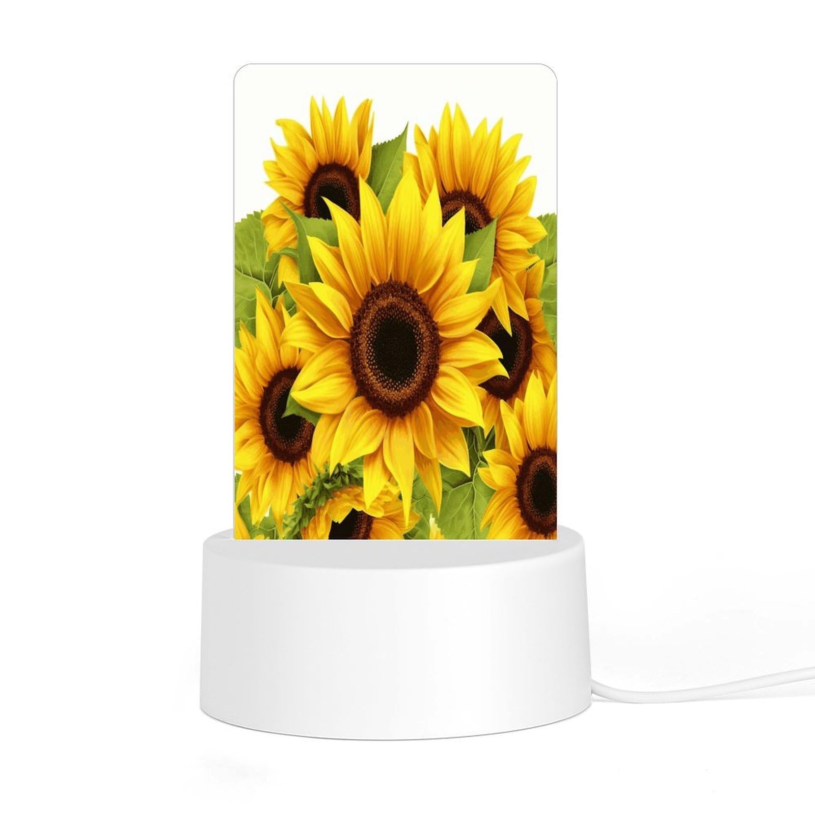 Adfgyerh Style Sunflower Night Light Acrylic Material Easy Installation, Home Decor Usb Interface Power Supply, Lamp For Restaurant Bar Cafe Room Decor