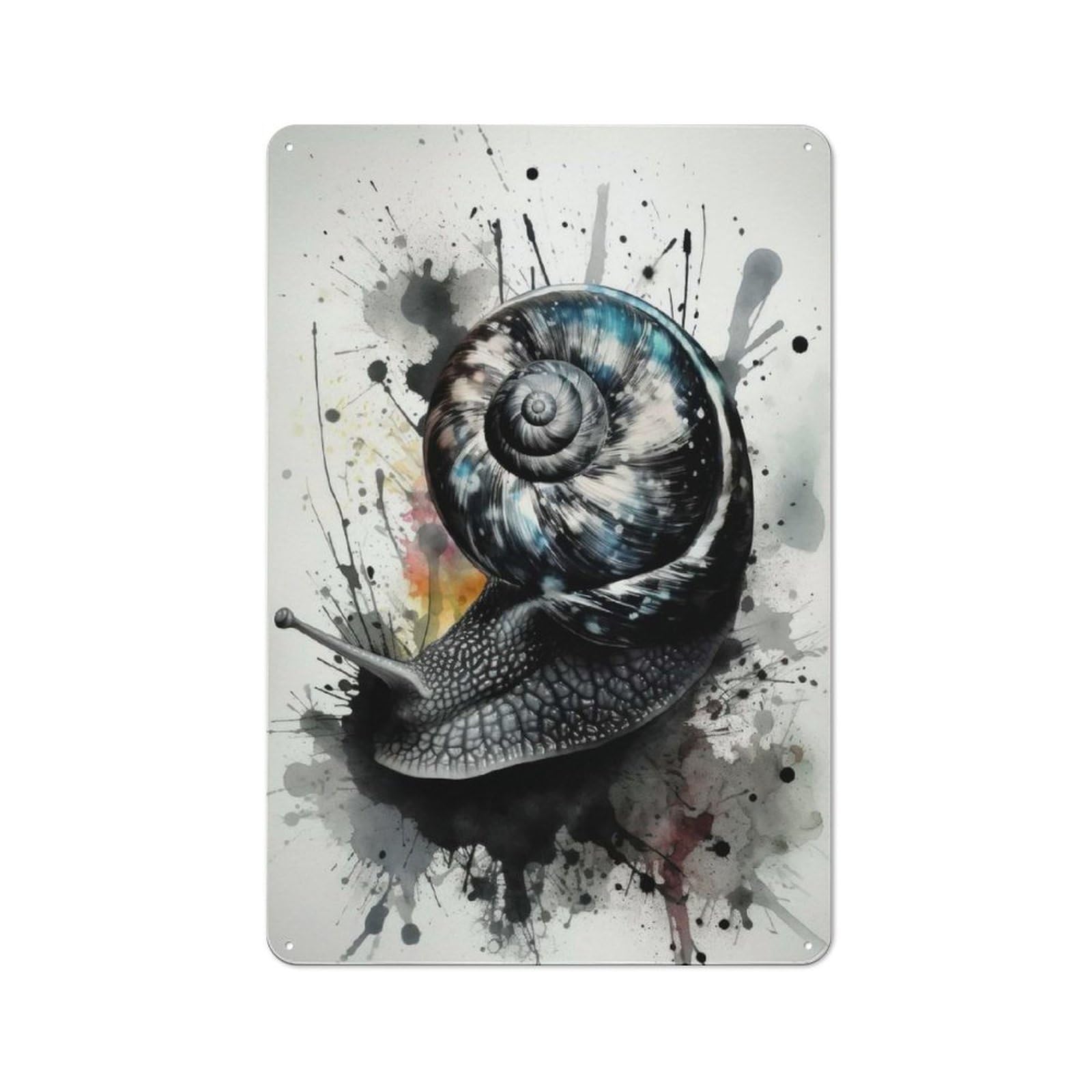 Tin Wall Plaque 30x20cm with Snail Natures Trailblazer for Guest Room Or Hallway, for Updating Guest Room And Hallway after Moving