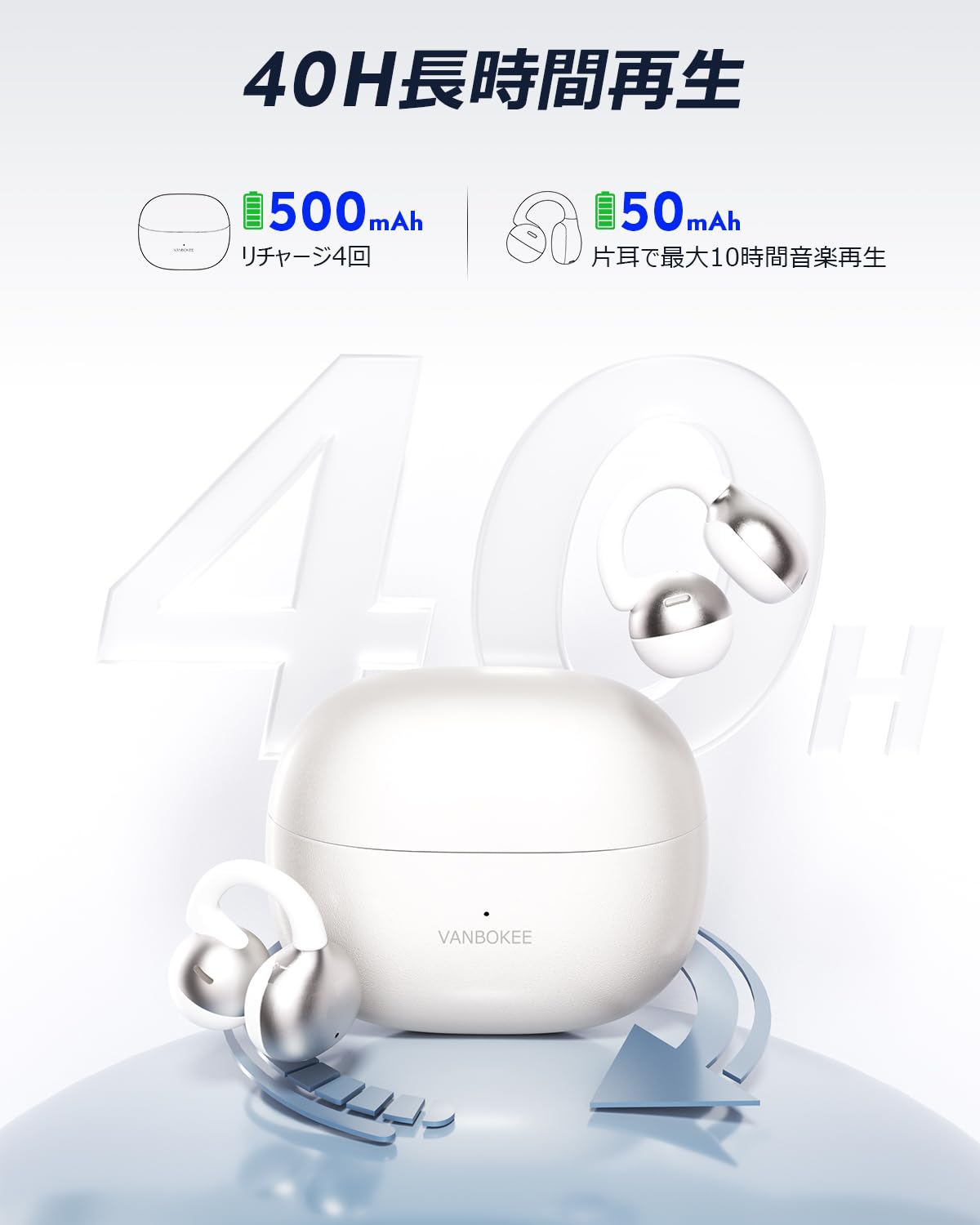 Amazon.co.jp: 【VANBOKEE】 H27 イヤーカフ型 イヤホン bluetooth