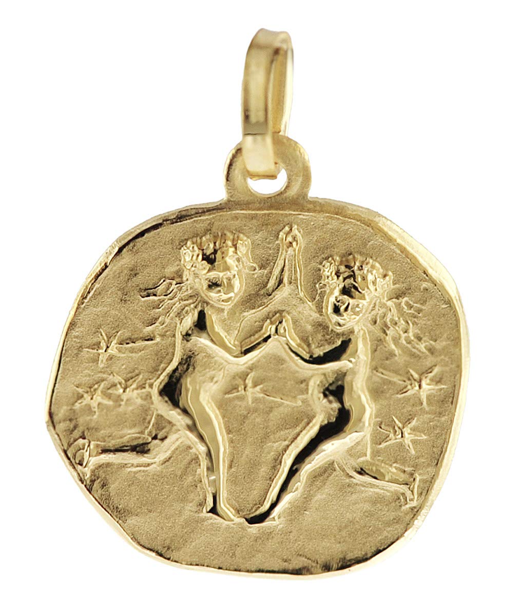 trendor Sternzeichen-Anhänger Zwilling 333 Gold 16 mm 08725-06 | Anhänger Tierkreiszeichen für Damen, Herren und Kinder, Echtgold,