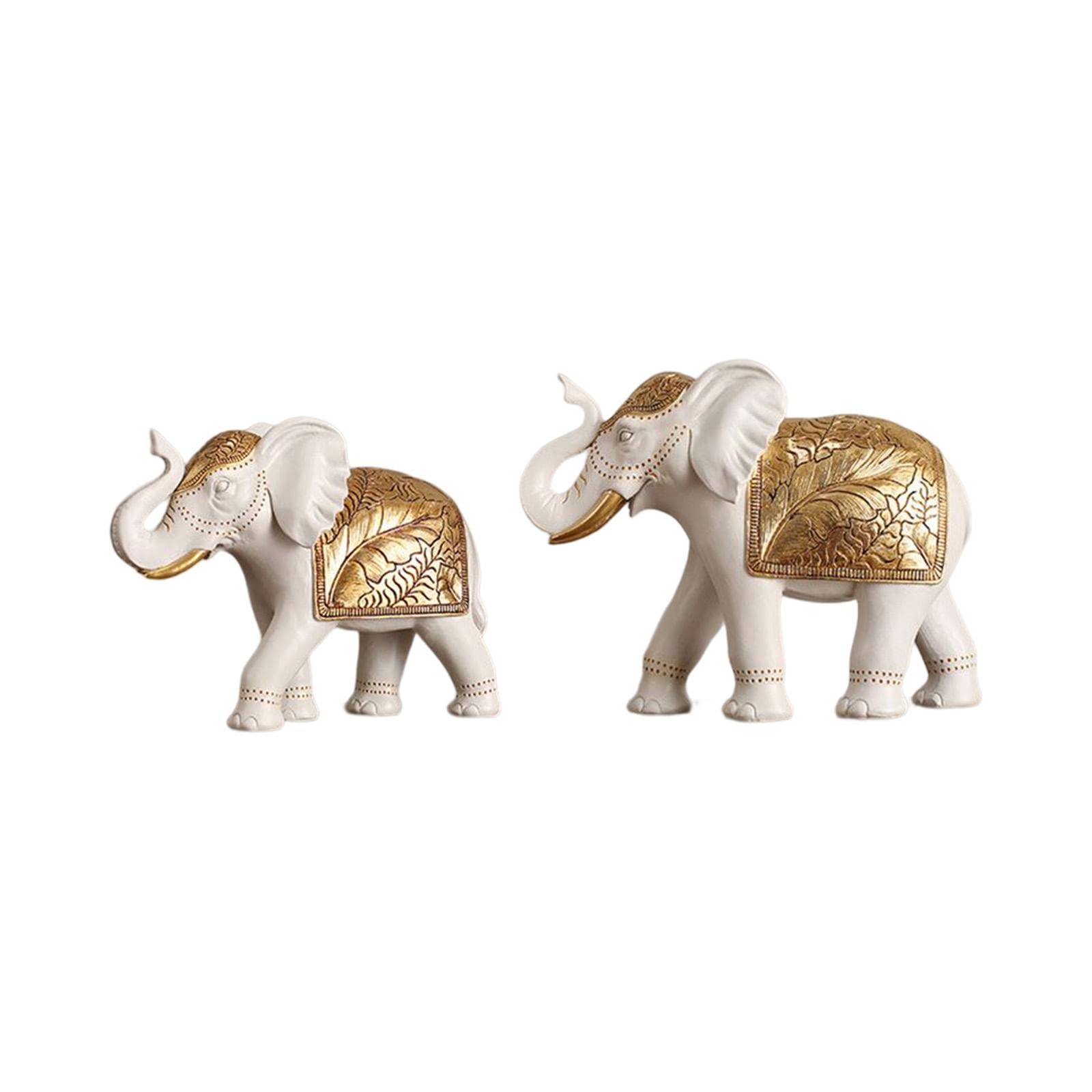 Estatua creativa de elefante, escultura de animales, oficina, bar, dormitorio, decoración de mesa, figura de elefante, colección de regalo (pareja)