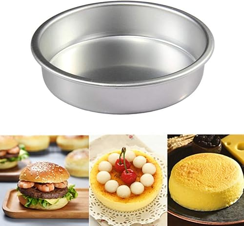 Ochine Juego de moldes redondos de aluminio para pasteles de 4.3 pulgadas, 1 paquete, antiadherente