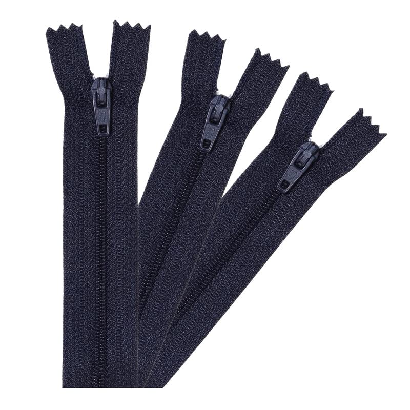 Pack of 3 Nylon Closed End Zip Fasteners. Ideal for Sewing, Dressmaking, Skirts, Bags, Cushions, Craft Projects. Available in a Variety of Sizes and Colours