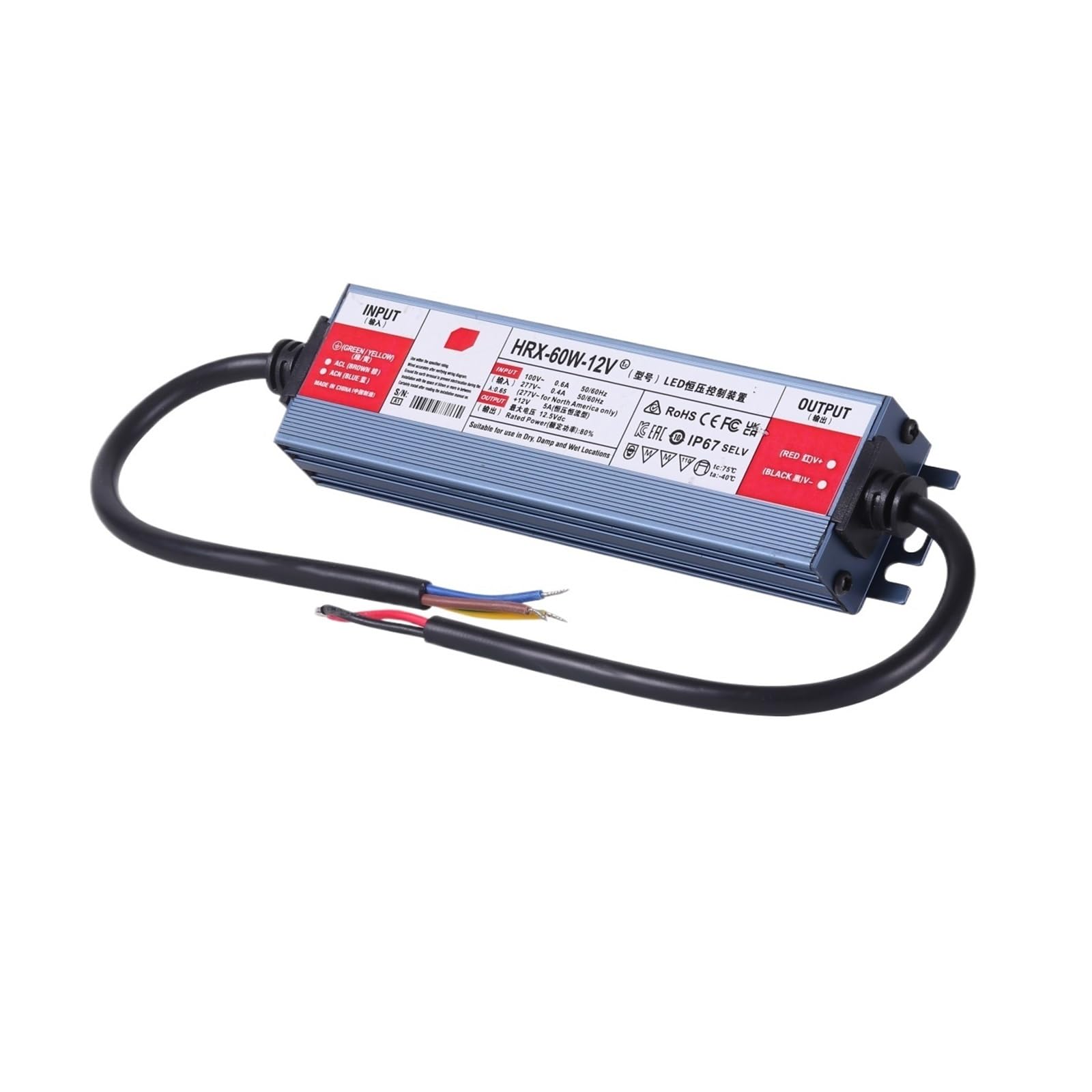 JJKKOZVQF IP67 power supply DC 12V 24V LED outdoor lighting transformer LED driver 60W 100W 200W 300W 400W 500W 600W(35W (100-277V))