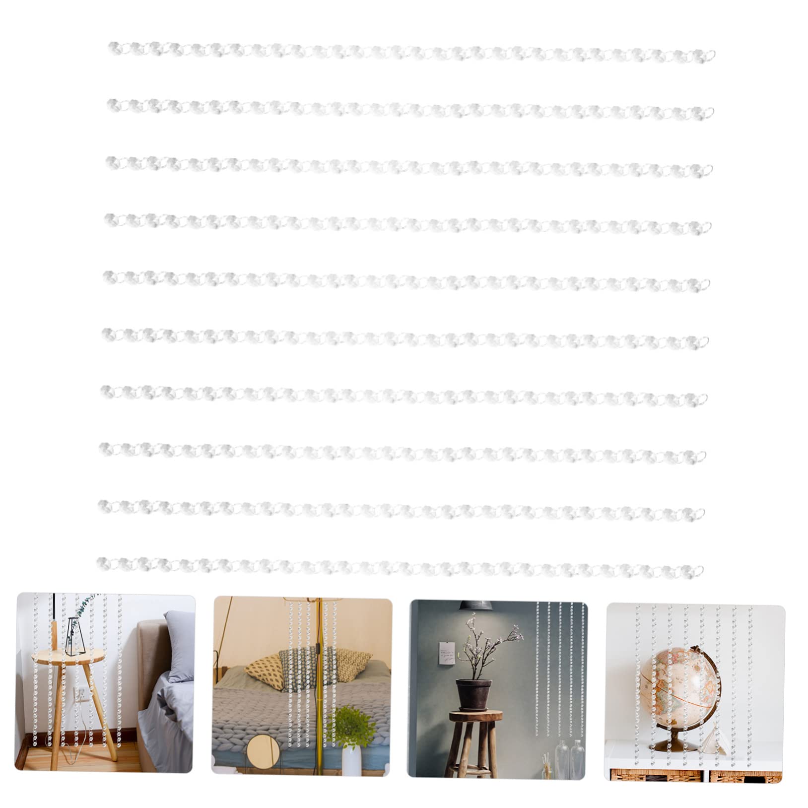 ARTIBETTER 2 Sätze Hochwertige Teiliges Acryl Perlenkette Für Hochzeitsdekoration Achteckige Kristallperlen Für DIY Projekte Fenster Und Gartenverschönerung Langlebig Und 10 Stück * 2