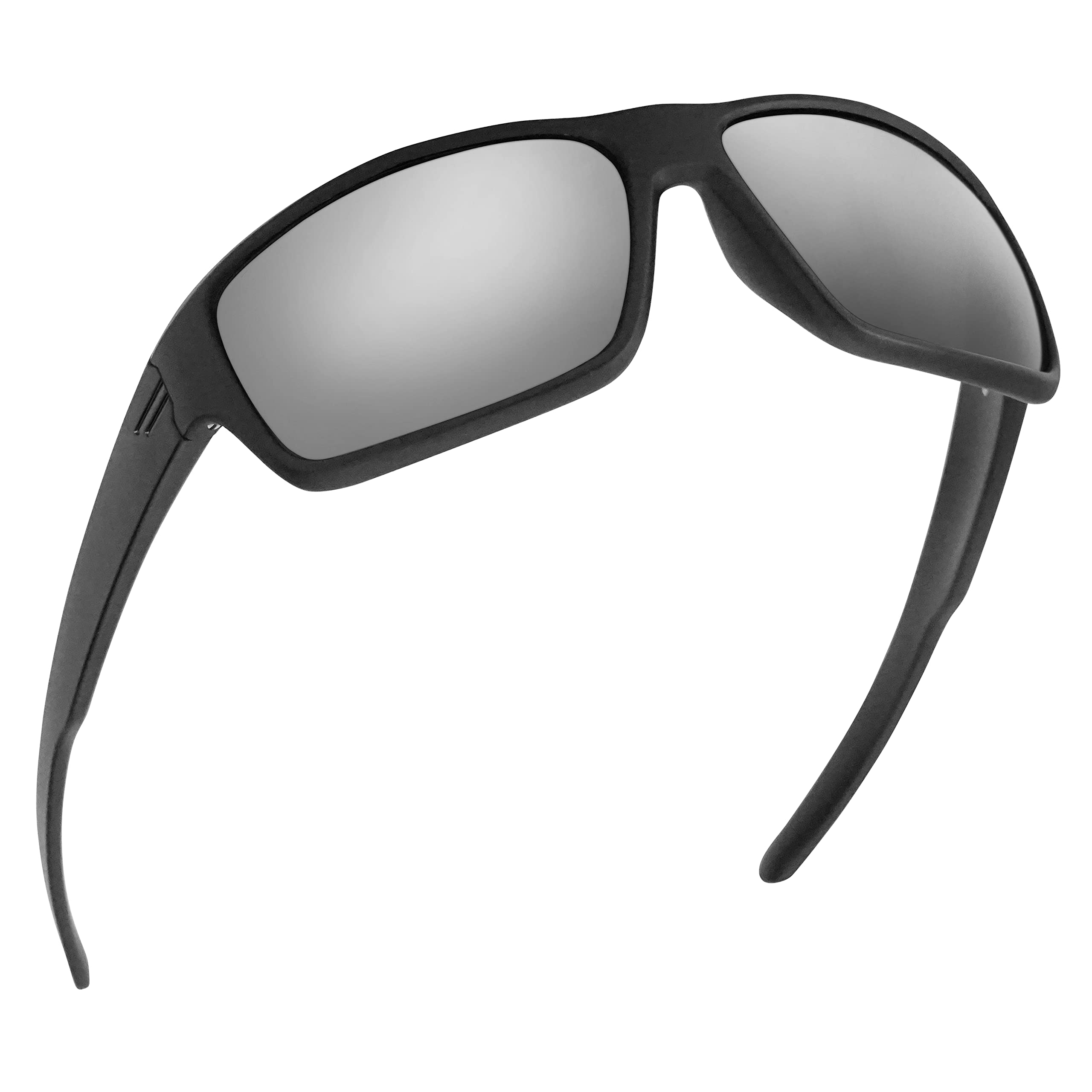 TOROE Performance Eyewear FIELD All Black Sports Polarized Sunglasses w/Hydrophobic Coating Polycarbonate AR Lenses