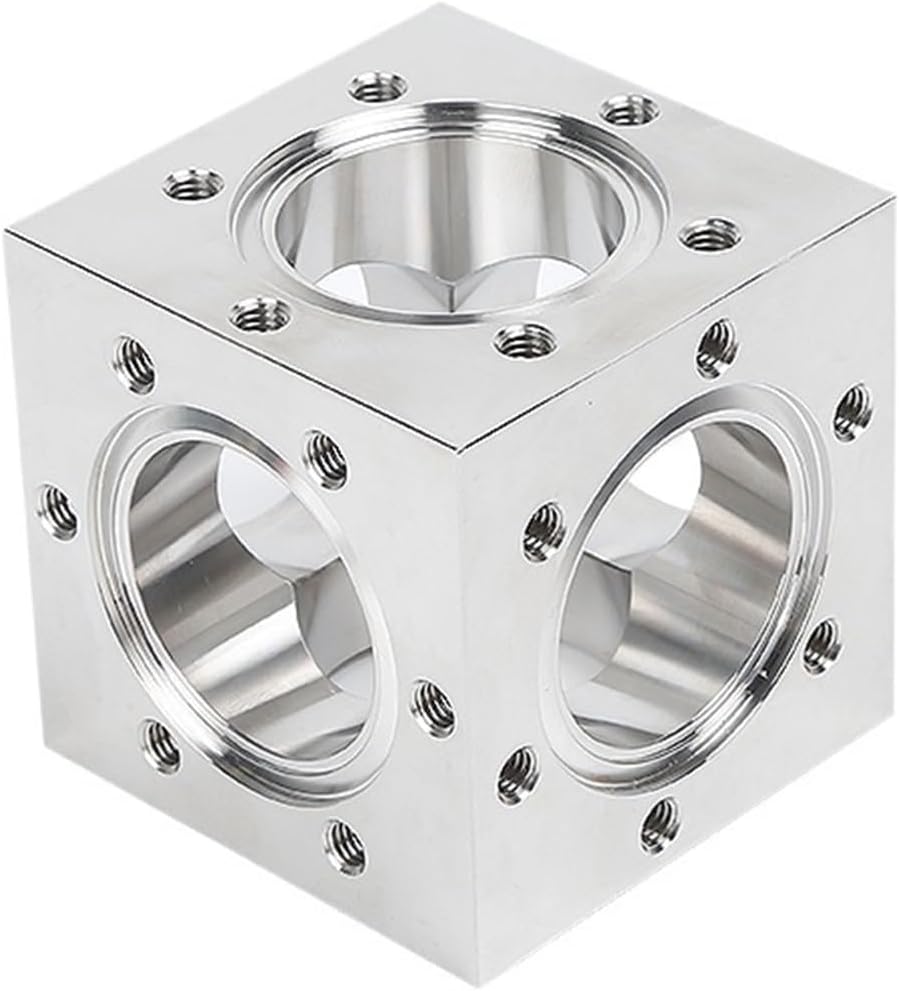 CF16/CF35/CF50 Ultra High Vacuum CF Cube Chamber Stainless Steel 304 CF 6-Way Cube In stock ConFlat flanges vacuum fitting(CF16)