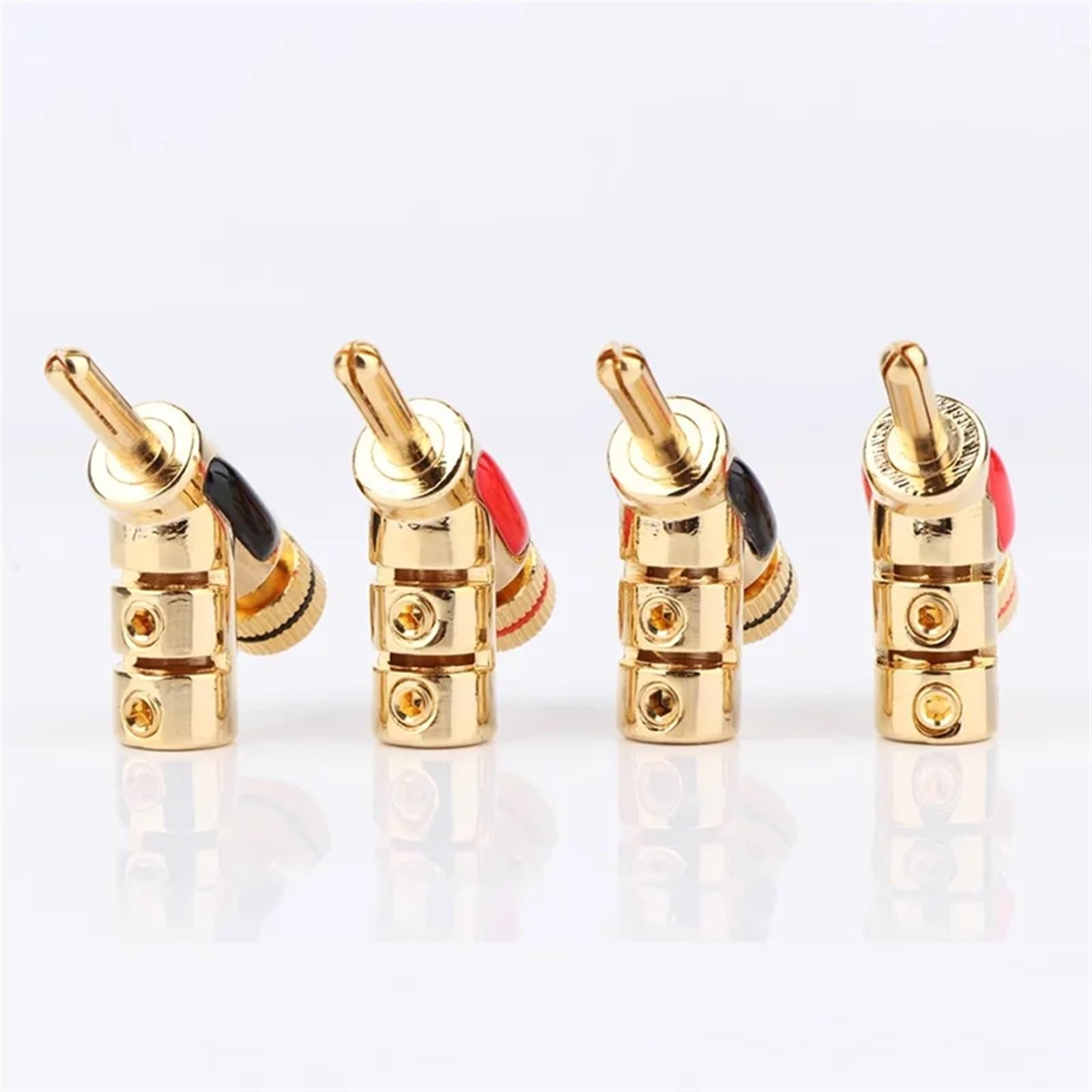 Connecteurs Banane plaqués Or 24K, fiche Banane à Verrouillage 45 degrés, 4 pièces/Ensemble(4Pcs Mixed)