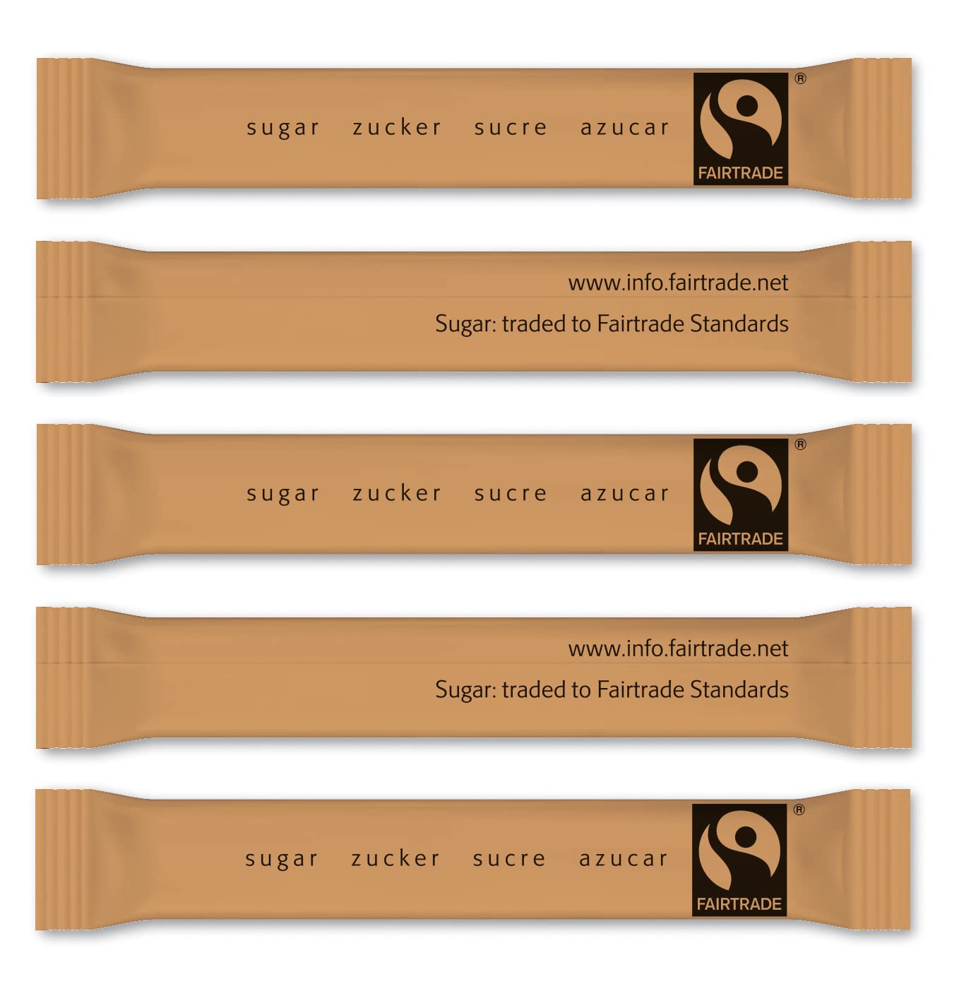 Zuckersticks FAIRTRADE 1000 Sticks befüllt mit 3,5g braunem ROHRZUCKER