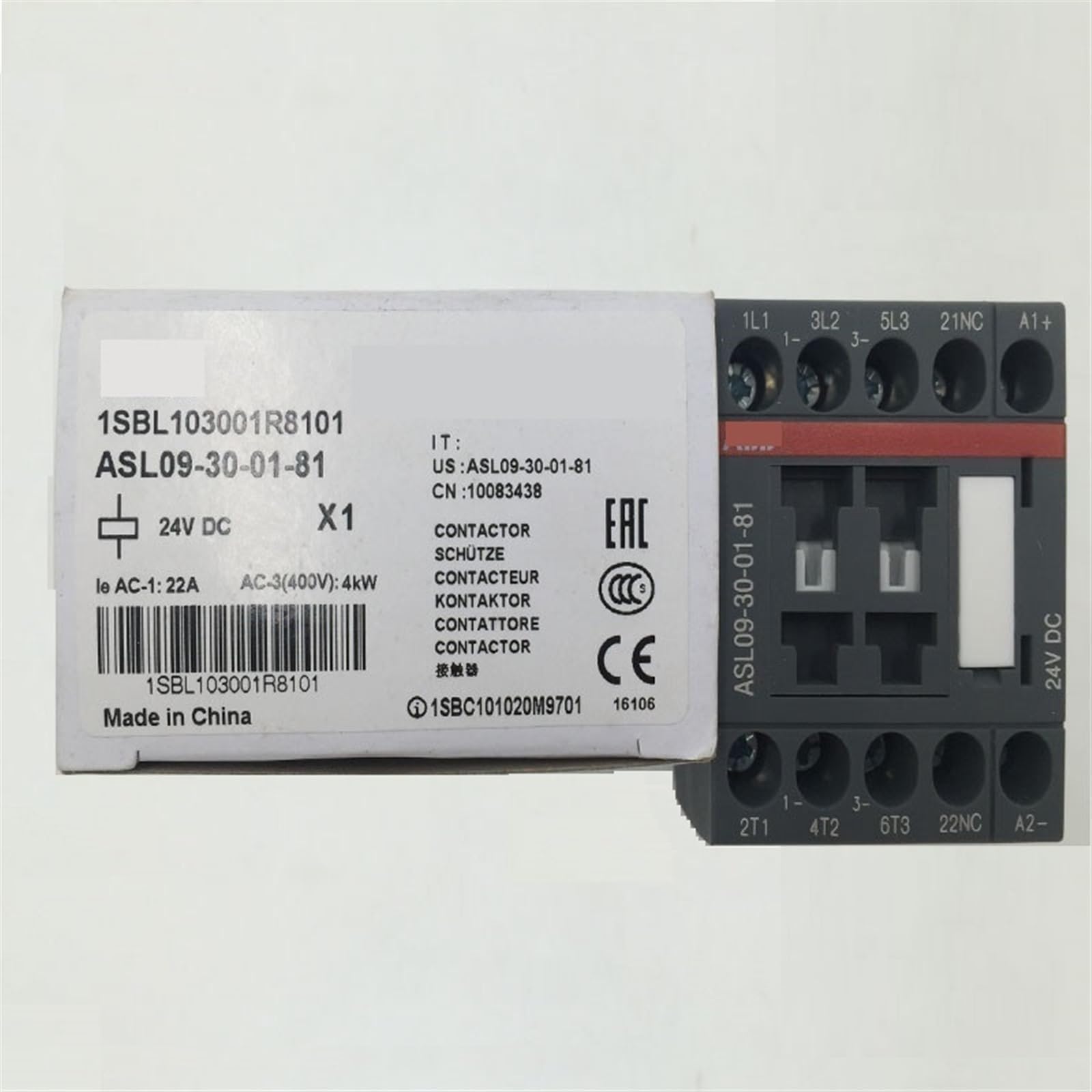 ASL09-30-10-81 contacteur DC24V actionneur 3 pôles pour moteur
