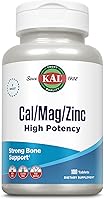 Vista 1 de KAL Cal/Mag/Zinc 1000 mg de calcio, 400 mg de magnesio y 15 mg de zinc Apoyo para huesos, músculos, corazón y sistema inmunológico 100