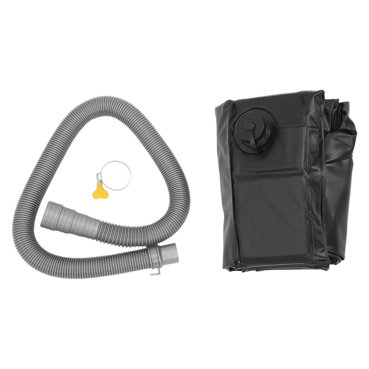 Plato de Ducha Portátil Plegable 104x104x13 Cm PVC PP Negro | Tubo de Desagüe Desmontable, Base para Cabina y Piso de Ducha, para Interior y Exterior
