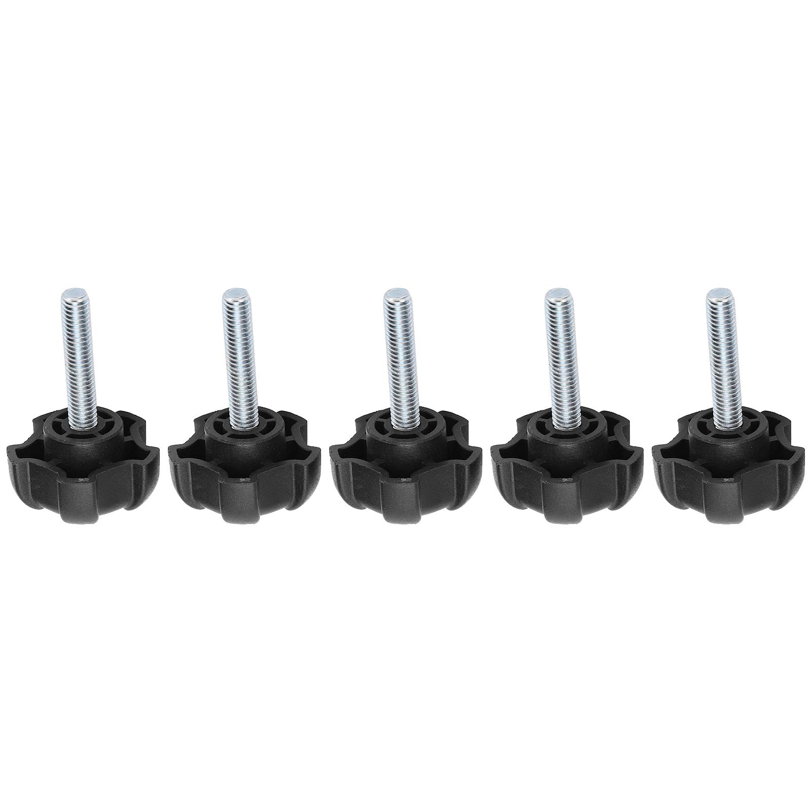 Five-Brob Knob Bolt Screw-on Type Star Knob Five-Brob Knob M6X30mm Screw-on Type Knob Clamp Knob Brick Knurl Knob Star Cap Lathe Set of 5