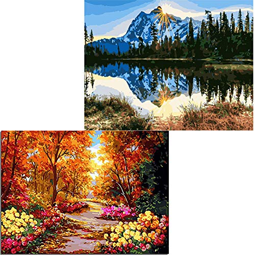 Layaw (2 Pack) Paint by Numbers for Adults Kids (Frameless) -DIY Oil Painting