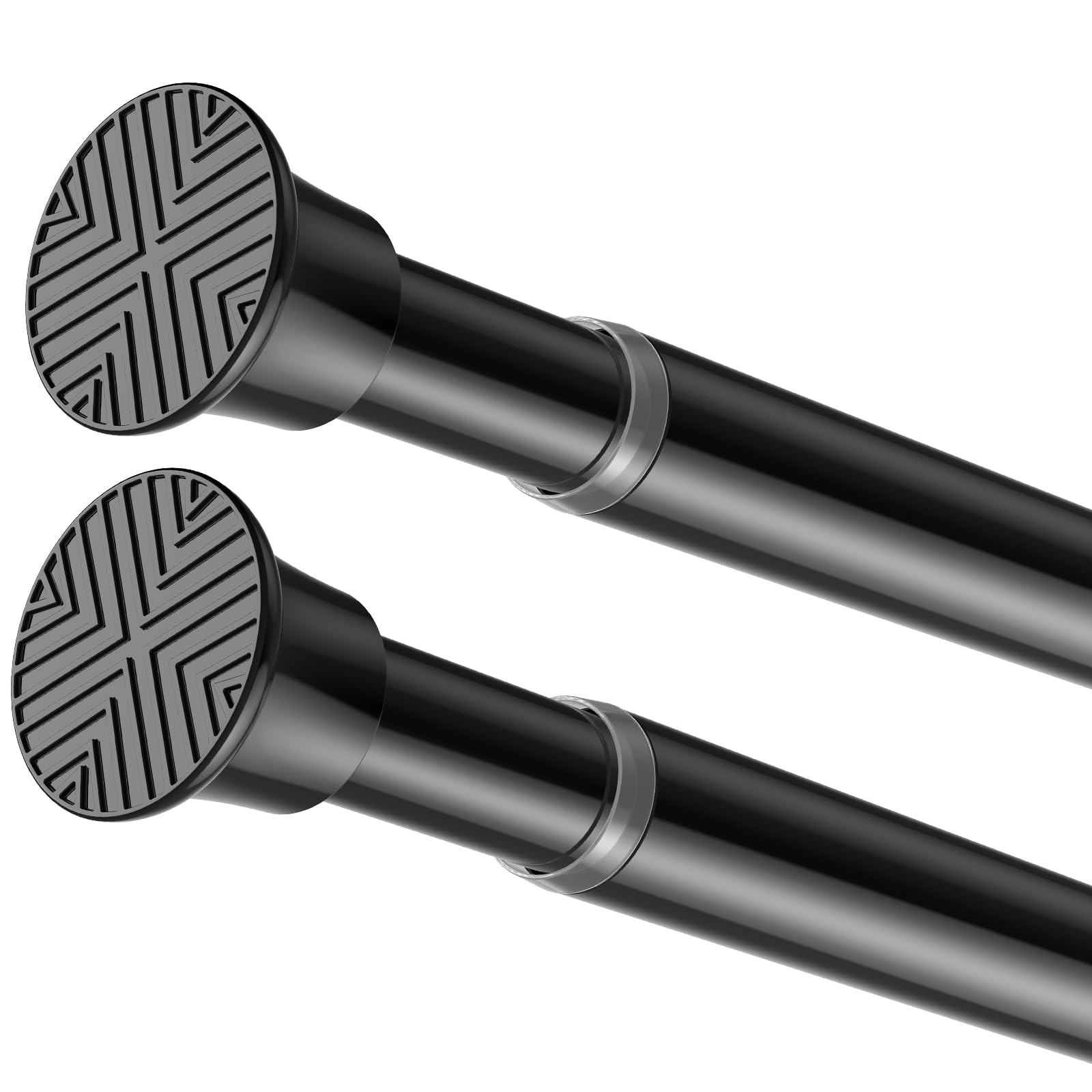 2 Pack Spring Tension Curtain Rod 32-62 inch, Black